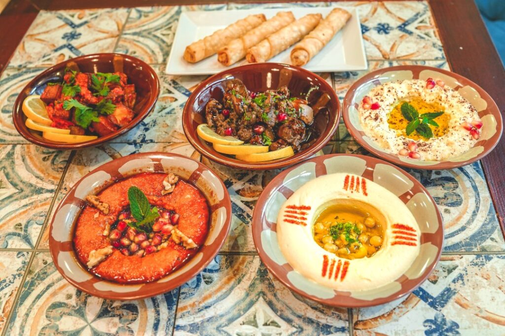 keleti ételek, hideg mezze válogatás a Leila's budapesti éttermében