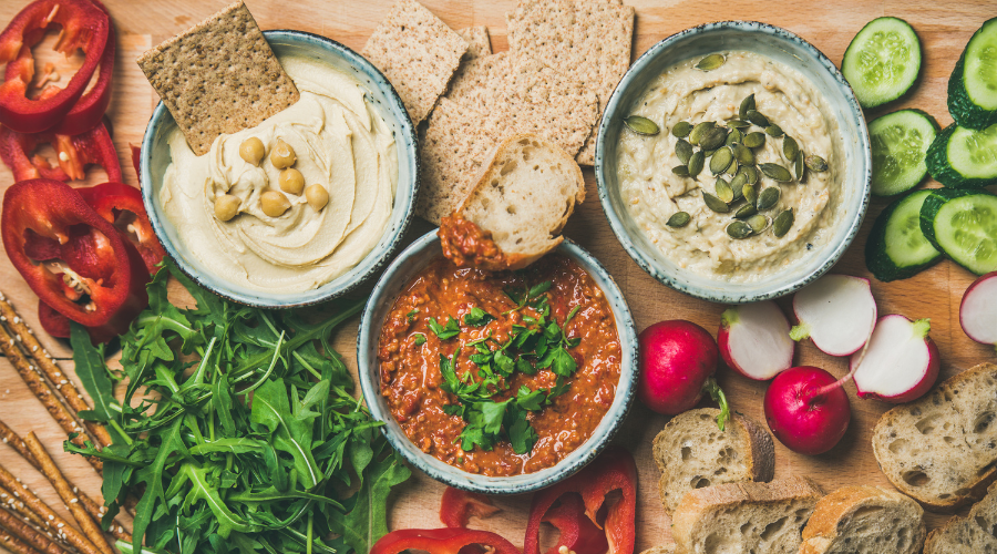keleti ételek, hideg mezze kínálat, muhammara